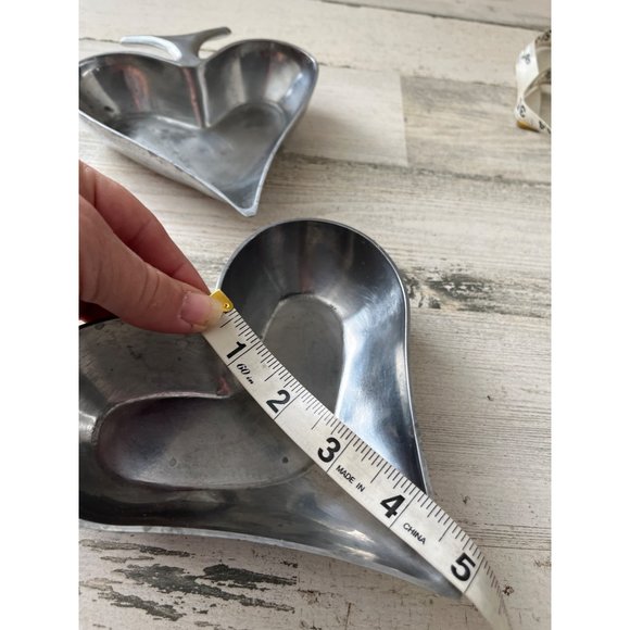 Heart diamond clover silver metal bowls set of four - Picture 11 of 16